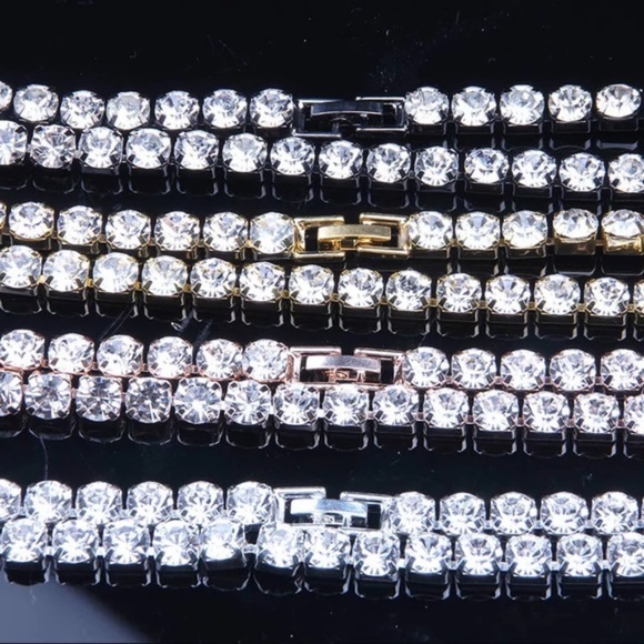 4-5mm Silver Full Drill Tennis Crystals Bracelet - Picture 14 of 16